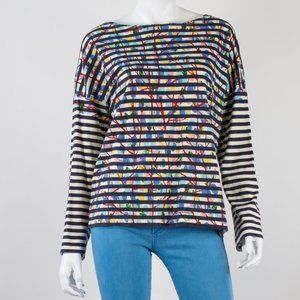 Michael De Feo Striped Painter's Tee